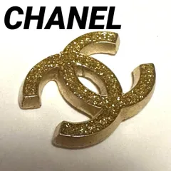 シャネル　CHANEL　チャーム　ブローチ　ココマーク　ラメ　ゴールド　美品