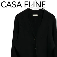 CASA FLINE カーサフライン ブラック Vネック カーディガン ニット 毛48% アクリル33% ナイロン9% ポリウレタン10% 中国製 F フリーサイズ レディース ベーシック 1193205058 001061Hのサムネイル