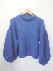 ■ ⊇ GRL　グレイル バルーンスリーブ　ビックシルエット 長袖 ニットプルオーバー サイズF ブルー系 レディース E  【1411130007125】