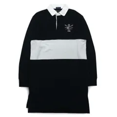 POLO RALPH LAUREN ラガーシャツ ワンピース FREE ブラック コットン エンブレムロゴ刺繍