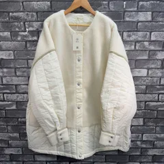 【新品　未使用　タグ付き】　【Bou Jeloud/ブージュルード】　【Bab/バブ】　ボアキルティング切り替えコート　レディース　アウター　コート　ジャケット　ジャンパー　ボア　Mサイズ　アイボリー