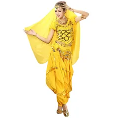 [Kstyle cos] ハロウィン 黄色小 コスプレ アラジン ジャスミン 衣装 ベリーダンス 大人 セット ダンス イベント 二次会 パーティー 仮装 民族 ハロウィンコスプレ子供 女装 男性用 デビル 黒猫 東京 ねずこ 大きいサイズ ミニー ドラキ