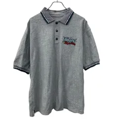 半袖 ロゴ ポロシャツ XL ライトグレー ワンポイント 刺繍ロゴ 古着卸 アメリカ仕入 a708-5453