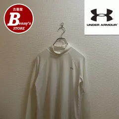アンダーアーマーヒートギアモックネック長袖カットソー白
