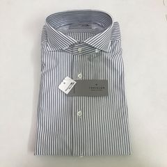 Maker'sShirt 鎌倉シャツ　長袖シャツ　グレー　ストライプ　41　訳あり