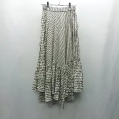 ◇ ⊇ Re.Verofonna ヴェロフォンナ チェック柄 ウエストゴム ロング丈 フレア スカート サイズ38 ホワイト系 レディース E  【1501230011990】