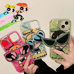 iPhone16 pro iphone15pro iPhone15 plus iPhone14 ケース iPhone13 ケース パワーパフガールズ スマホグリップ かわいい おしゃれ 保護ケー