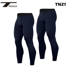 【 THESEUS 】 テセウス TN21 ネイビー 同色２枚セット コンプレッションウェア トレーニングウェア メンズ インナー 伸縮性 接触冷感 ランニングウェア スポーツウェア オールシーズン アウトドア スポーツ レギンス レギンス タイツ