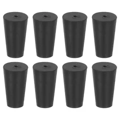 uxcell 1穴ゴム栓 テーパー ラボシールチューブ ストッパープラグ 試験管 フラスコ用 ガラス 容器産業 研究所用 15x10x25mm 黒 8個