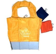 ☆値下げ☆送料無料☆エコバッグ(イエロ－色)1点　 カラビナ付き底部リフレクター（反射板）、折りたたみ内袋付