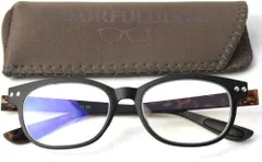 老眼鏡 遠近両用 累進 ブルーライトカット 携帯 軽量 おしゃれ ウェリントン ブラック デミ 遠近仕様 度数+2.00 （colorfulook カラフルック  5571-20