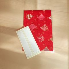 西陣織 御朱印帳 ネコ柄 赤