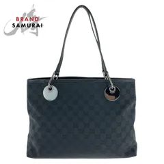 美品 GUCCI グッチ ブラック 黒 シルバー金具 GGキャンバス/レザー  