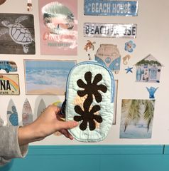 ＜正規品＞ツインポーチ♡ガーデニア♡ミントブルー♡ハワイアンキルト♡スマホ