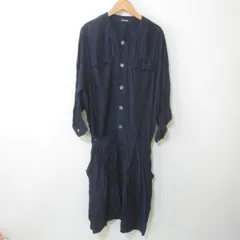s692　zucca　ズッカ　ネイビー　ワンピース　長袖　シャツワンピ　M　【メ便】のサムネイル