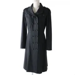 極美品◎正規品 フランス製 CHANEL シャネル ココマークボタン付き カシミヤ混 ウールロングコート／ワンピース チャコールグレー 38のサムネイル