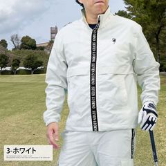 Men's Golf Jacket, Golf Wear, GIORNO SEVEN, Zip-up, Ripstop Material, Logo Tape Detail, Top, Autumn/Winter, Stylish Brand, jkt209 3-White