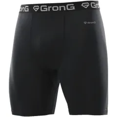 スポーツタイツ ショート丈 メンズ コンプレッションタイツ レギンス 吸水速乾 抗菌防臭加工 UVカット ブラック Mサイズ GronG（グロング）