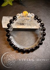 SALE‼️✨️💎【守り神・金運アップや開運、繁栄を願う】天然石オニキス・水晶金蛇・カット水晶  デザインブレスレット    レディース＆メンズ           B259