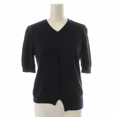 カルヴェン CARVEN ニット カットソー Vネック ウール アシンメトリー 半袖 L 紺 ネイビー /YI32 ■GY09のサムネイル