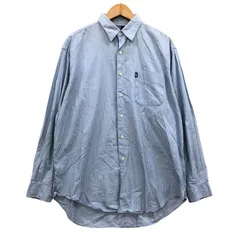 ポロ ラルフローレン シャツ ストライプ ブルー系 ポニータブ サイズL【LA】