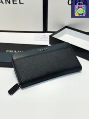 【今日特価】Prada プラダ クロスグレイン牛皮財布 原版素材使用、精緻な車線仕上がり
