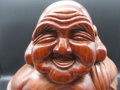 ☆木彫り 彫刻 七福神 布袋様 布袋 ほてい 縁起物 置物 (中) アンティーク