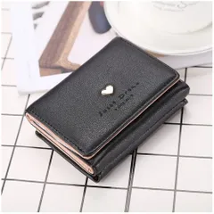 ☆ ブラック ☆ 財布 可愛い 財布 三つ折りレディース 三つ折り財布 三つおり さいふ サイフ コンパクト財布 ミニ財布 三つ折り レディース 折財布 おしゃれ キッズ 女の子 小学生 中学生 高校生 大学生 レディース財布 かわいい 誕生日 クリスマス