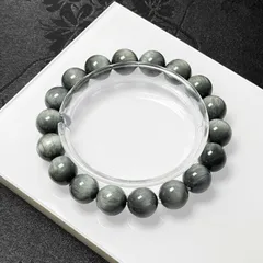 逸品 EU製 ★タイガーアイ 銀色★ブレスレット パワーストーン 虎目石 天然石 綺麗 お守り 幸運 ギフト プレゼント2 約11.5-11.7mm ZB8137