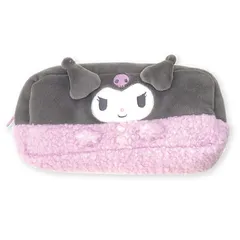 【新品】《お買い得！》サンリオ クロミぬいぐるみBOXペンポーチ 人気 おしゃれ 可愛い 女の子 ファスナー ふわふわ 筆箱 文房具 鉛筆 プレゼント小学生 高学年 中学生 高校生 ポーチ H:8.5cm×W:18.5cm×D5cm 紫 パープル 黒 ブラック
