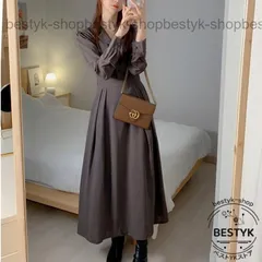 ワンピース レディース 40代 50代 きれいめ 春 夏 春夏 フォーマル 無地 襟付き 長袖 ロング丈 LeQK435