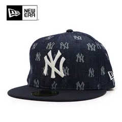 ニューエラ【ＮＥＷ ＥＲＡ】59FIFTY Denim Monogram ニューヨーク・ヤンキース インディゴデニム キャップ 5950 帽子 ユニセックス