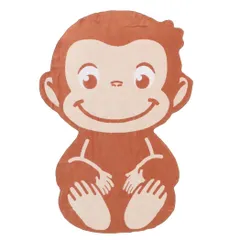 おさるのジョージ キッズタオルケット ダイカットビッグタオル お昼寝ケット ジャガード おひるねジョージ 丸眞 子供用夏用寝具 キッズタオル 絵本キャラクター グッズ 