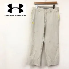 1H899-K◆UNDER ARMOUR アンダーアーマー シャカパンツ◆size82 ベージュ 薄手 ロゴ刺繍 スポーティー ストレート ストレッチ メンズ