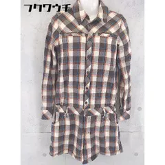 ◇ X-girl エックスガール チェック 長袖 オールインワン サイズ2 ベージュ ブラウン レディース 【中古】 【1102250020759】