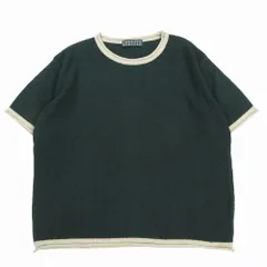BARNEYS NEW YORK バーニーズニューヨーク パイル Tシャツ カットソー 半袖 バイカラー トップス 46 L ブラック レディース 【中古】のサムネイル