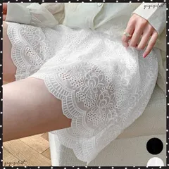 花柄レース ペチコートパンツ レディース スカラップペチパンツ夏服 透かしレースショートパンツきれいめ 大人可愛いインナーパンツ韓国風 チラ見え防止短パンおしゃれ 見せパンツ透け防止 レースパンツ重ね着 可愛い部屋着パンツ