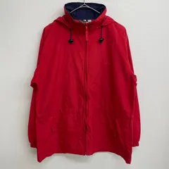 90s ヴィンテージ L.L.Bean ナイロンジャケット ウィンドブレーカー レッド フード付き レッド【レディースM】