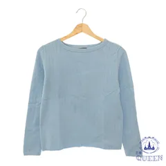 ☆美品 INDIVI インディヴィ トップス カットソー クルーネック シンプル 長袖 レディース ブルー 38 901-12160 送料無料 古着