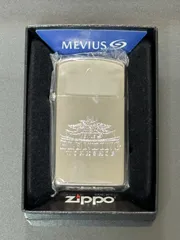 ZIPPO zippo MEVIUS Blue Armor Case 限定品 メビウス 2019年製 前面刻印 アーマー デットストック スリム ブルー 特殊加工品 ケース 保証書