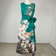 zunezune 訳あり 振袖ドレス キャップ袖 着物リメイク ベージュ zunezune 訳あり 振袖ドレス キャップ袖 着物リメイク ベージュ