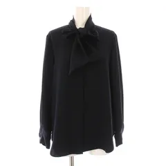 セオリーリュクス theory luxe 22AW MARVINE LILEN ボウタイブラウス シャツ 長袖 38 紺 03-2308240 /YM