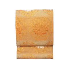 2*ル様 正絹西陣織名品桝屋高尾年金綴リバーシブル きもの 和 袋帯 桝屋高尾 特選 ねん金綴錦 針ねん金 松笠並び文