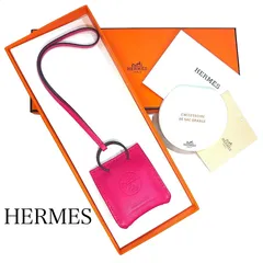 未使用 HERMES エルメス チャーム サックオランジュ アニョーミロ レザー ピンク ローズメキシコ 079065CA Y刻印 2020年製 バッグチャーム