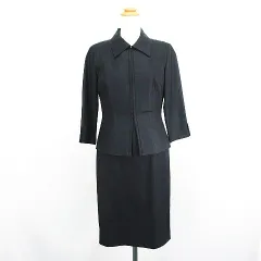 メイソングレイ MAYSON GREY セットアップ ワンピーススーツ ジャケット 七分袖 ステンカラー ワンピース ノースリーブ キーネック ミモレ丈 ストレッチ ブラック ※EKMのサムネイル