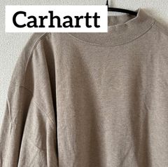 Carhartt カーハート モックネック ワンポイント ロゴ ロンT 長袖 BEIGE XL