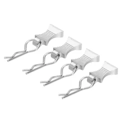 uxcell 1/8 1/10スケールモデルトラ ックRCカークローラートラ ックシェル交換パーツ用の4個のRCボディクリップ（シルバー）