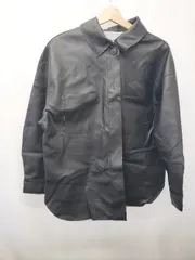 ◇ ⊇ JaVa ジャバ フェイクレザー 長袖 シャツ ジャケット サイズＭ ブラック レディース E  【1505290037204】