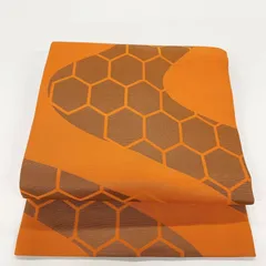 ［5596］名古屋帯 亀甲道長文様 九寸 正絹 着物