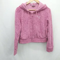 ◇ ⊇ PUMA プーマ 裏起毛 長袖 パーカー サイズM ピンク系 レディース E  【1506300029820】